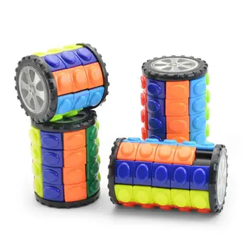 3D Pasukti Skaidrių Cilindrų Magic Cube Spalvinga Babilono Bokštas Įtempių Kubą Vaikams, Dėlionės, Žaislų, Vaikų, Suaugusiųjų Jutimo Žaislai