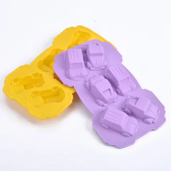 3D Pelėsių, Virtuvės, Valgomojo Juosta tefloninė Tortas Dekoravimo Minkštas Muilas 6 Skyles automobiliai formos Silikono Formos