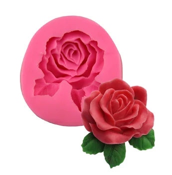 3D Rožių Gėlių Silikono Formos Minkštas Tortas Dekoravimo Priemonės, Lapų, Gėlių Muilo Sluoksnį Sausainių, Šokolado Saldainiai Molio Gumpaste Liejimo formos