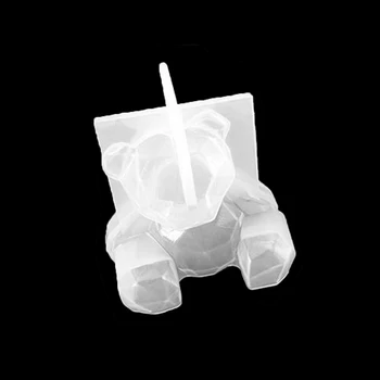 3D silikono formos elnias Vilkas geometrinis 3d panda gyvūnų apdailos tortas pelėsių įrankis