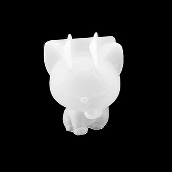 3D silikono formos elnias Vilkas geometrinis 3d panda gyvūnų apdailos tortas pelėsių įrankis