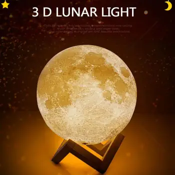 3D Spausdinimo Mėnulio Lempos 3D Mėnulio Lempos Kūrybos Stalo Lempa LED Naktį Lempa Mėnulis Mėnulio Šviesos Lempos