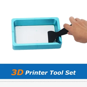 3D Spausdintuvas Dalys SLA DLP Dervos Specialių Įrankių Rinkinys Plastikinis Kibiras Šalinimo Įrankį, Juoda Kastuvu Mentele Derva Bakas