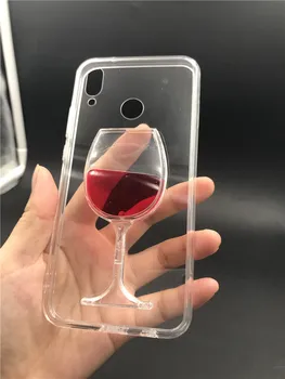 3D Teka Skystis, Raudonas Vynas, Stiklo Taurės Atveju Huawei Honor 10i 20 9 10 Lite Pro P Smart 2021 Z 8X 9X Y9 Premjero 2019 Nova 5T