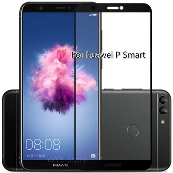3D Visiškai Padengti Grūdinto Stiklo Huawei P Smart Dual SIM Ekrano apsaugos Huawei P Smart PAV-LX1 Apsauginės Plėvelės Psmart