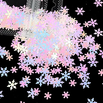 3g/Maišas Kalėdų Nagai Meno Blizgučiai 3D Holografinio Žiemos Mix Didelis Snaigės Starlights kurti Naujų Metų Nagų lako Priedai