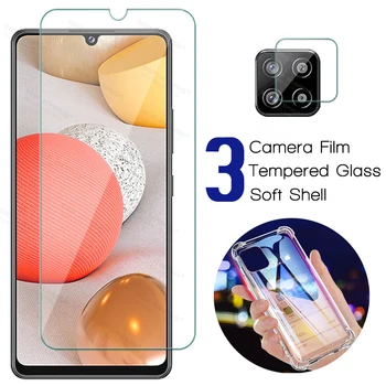 3in1 Screen Protector For Samsung Galaxy A42 5g A40 A41 Fotoaparato Objektyvą, Plėvelės, apsauginis Stiklas Ant Samsun Samsug A42 42 Atvejais Dangtis