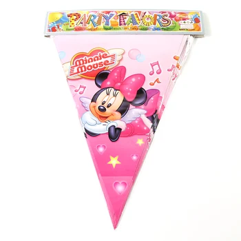 3M 12flags Animacinių filmų Minnie Mouse Temą Banner Vėliavos Vaikams Mergaitėms su Gimtadieniu Šalis Dekoro Baby Shower Šalies Prekių