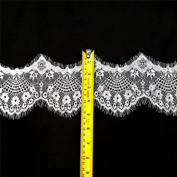 3meters apatiniai vėduoklės formos apskritimo pusėje suknelė Balta/Juoda blakstienų nėrinių juostelės 10cm, 