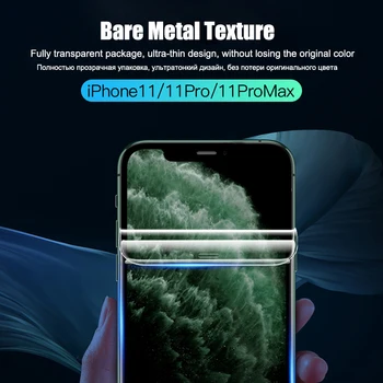 3PC Lenktas Hidrogelio Kino Silikono Nr. Stiklo Plėvelė iPhone 11 12 Mini Pro XS Max XR X 6, 6s 7 8 Plius Screen Protector, Pilnas draudimas