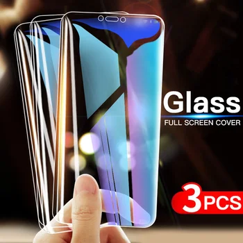 3Pcs Apsauginis Stiklas Samsung Galaxy j3 skyrius J5 J7 2016 2017 J4 J6 J8 Plius 2018 Screen Protector Kino 9H 2.5 D Grūdintas Stiklas