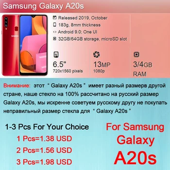 3PCS Apsaugoti Stiklo Samsung Galaxy A20s A 20s Screen Protector, HD Dėl samsumg samsyng A20 s Grūdintas Stiklas Filmas