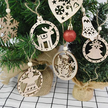 3pcs Kalėdų Mediniai Pakabukai Kalėdų Medžio Kabo Ornamentu Kalėdų Medžio Dekoracija Namuose Naujųjų Metų Gimtadienį Noel Navidad Šalis