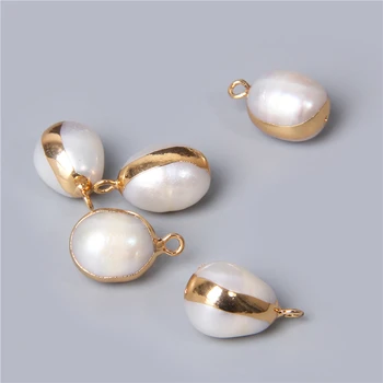 3pcs Natūralus baltas bulvių Perlų Pakabukas moterų papuošalai priėmimo Dirbtiniu būdu išaugintų perlų pakabukas žavesio 