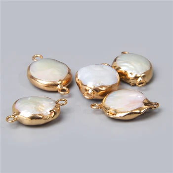 3pcs Natūralus baltas Motina perlų Jungtis Pakabukai Pakabučiai prarasti Gėlavandenių Perlų žavesio Papuošalai Padaryti DIY Priedai