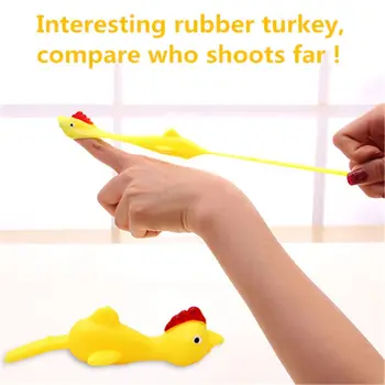 3PCS Piršto Paukščių Įdomus Naujovė Žaislų Juokingas Pokštas Gumos Vištienos Tampri Plaukioja Turkija Partija Pasisako