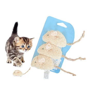 3Pcs/Set Pliušinis Mielas Žiurkių Juokinga Modeliavimas Pelės Katė Žaislas Interaktyvus Kramtyti Žaislus Naminių Reikmenys