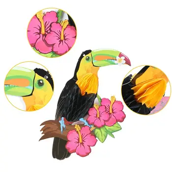 3pcs Tukanas Supila Papuošalai Palmių Lapai Kabo Papūgos Korio Paukščių Formos Sodo Dekoro Flamingo Havajai Šalies Prekių