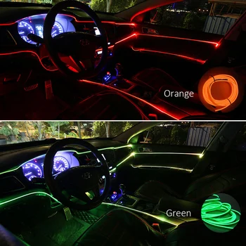 3V 5V (12V Neoninės Šviesos 1M 2M 3M 5M EL Viela LED Šokių vakarėlio Puošmena Automobilių Žibintai Neoninės Lempos Siuvimo Krašto EL Lynas Vamzdis, LED Juostos