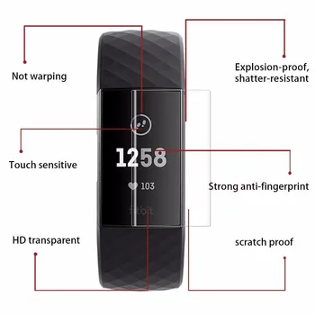 3X/rinkinys NR. Grūdintas Stiklas Skaidrus, Minkštas Ir Apsauginė Ekrano apsaugos Fitbit Mokestis 3 Žiūrėti 2019