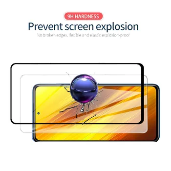 4 in 1 Screen Protector For Xiaomi Poco X3 Stiklo Poco X3 Grūdintas Stiklas, Apsauginė Telefono Filmas Poco X3 NFC Pasaulio Versija