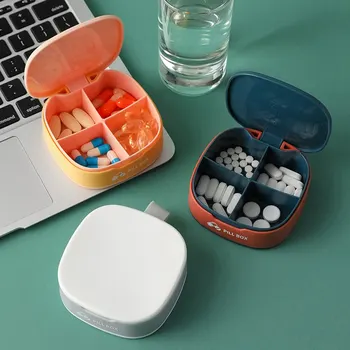 4 Tinklai Mini Tabletes, Dėžutę Savaitės Medicina Talpinimo Tabletes Balionėlis Nešiojamų Kelionių Medicinos Konteinerių Kišenėje Tabletes Organizatorius Atveju