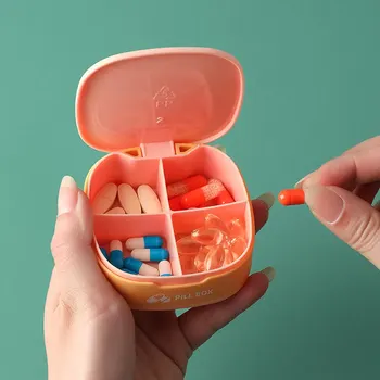 4 Tinklai Mini Tabletes, Dėžutę Savaitės Medicina Talpinimo Tabletes Balionėlis Nešiojamų Kelionių Medicinos Konteinerių Kišenėje Tabletes Organizatorius Atveju