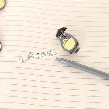 4 Vnt/set Naujovė Mielas Totoro Gelio Rašiklis Animacinių filmų Pen Dovana Mokyklos 0,5 mm, Juodas Rašalas, Rašymo Reikmenys Raštinės reikmenys