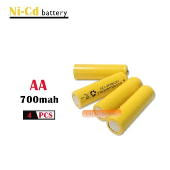 4 x AA 700mAh 1.2 V Quanlity Įkraunamos Baterijos NI-CD 1.2 V Įkraunamas 2A Baterija Baterias Bateria Baterijų 500 Kartų