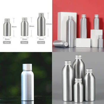 40-250ml Nešiojamų Tuščias Aliuminio Butelis Su Aliuminiu Dangteliu Kosmetika Sub-butelis Bako Papildymo Butelis Didmeninė 2020 m.