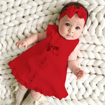 #40 Baby Girl Dress Naujagimiui Mergina Nauja Oda-draugiškas Rankovių Atsitiktinis Maxi Lankas Suknelė+lankelis Nustatyti Apranga Детское Платье