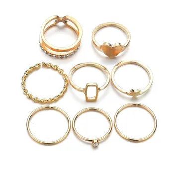 40 Stilių Vintage Moterų Žiedai Aukso Spalvos Žvaigždė Širdies Žiedas Nustatyti Moterų Bendras Žiedas Vestuves Papuošalai, Aksesuarai