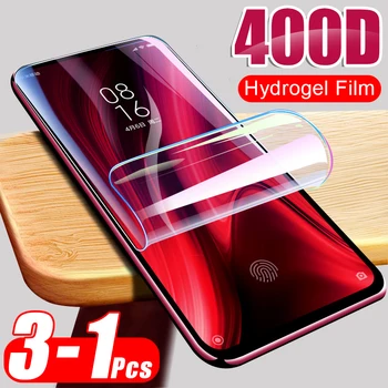 400D 3Pcs Minkštas Hidrogelio Filmas Xiaomi POCO X3 Mi 9 SE 8 A2 Lite A1 A3 9T 10 Pastaba Pro Lite Ekrano Apsaugų Filmas,Ne Stiklas