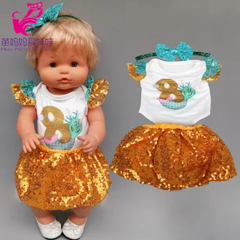 40cm lėlės Blizgančiais suknelė marškinėliai nustatyti 42cm Nenuco Ropa y su Hermanita 17 colių kūdikių lėlės drabužiai