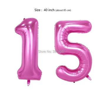40inch numeris 10 11 12 13 14 15 balionas kids pink, blue 10 11 12 13 14 15 gimtadienio dekoracijas, skaitmeninis oro balionai