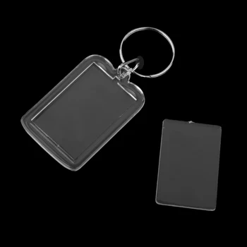 40pcs Pailgos skaidraus Akrilo paketų prižiūrėtojų raktinę Padaryti Savo Nuotrauką Keychain 3.8 x 2,5 cm