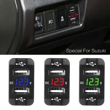 40x20mm 12V Dvigubas USB Automobilinis Įkroviklis LED Voltmeter Maitinimo Adapteris, Skirtas Suzuki, Toyota