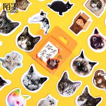 46pcs/pak Cute Kačių, Lipdukai Dienoraštis Scrapbooking Etiketės, Dekoratyvinis Žymės