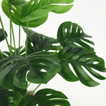 49cm Dirbtiniai Augalai Žalios Palmių Lapai Monstera Sode gyvenamojo Kambario, Miegamojo, Balkono Apdaila Atogrąžų Plastiko Padirbtų Augalų