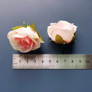 4CM Šilko Mini Rožės Dirbtinių Gėlių Galvos dėl Vestuvių Naujųjų Metų Dekoracija 