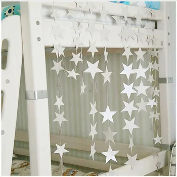 4M Popieriaus Girliandas Žvaigždės Formos String Baneriai Vaikams Baby Shower Starta Kabo Popieriaus su Gimtadieniu Vestuves Namų Puošybai