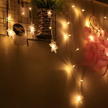 4M Snaigės LED Užuolaidų Žibintai Varveklis Pasakų String Kalėdų Žiburiai Naujųjų Metų Vestuves Sodo Etape Apdaila