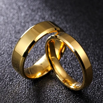4mm 6mm Aukso Nerūdijančio Plieno Pora Žiedą, kad Vyras ir Moteris