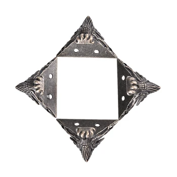 4PCS 42x30mm Senovinės Medinės Dėžutės Pėdų, Kojų Kampo Raštas Trikampis Rotango Raižyti Dekoratyvinės Atramos, Baldų Aparatūra