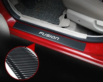 4PCS Automobilių Durų Slenksčio Lipdukas Anglies Pluošto Riba apsaugos Ford Fiesta Mondeo ST Sintezės Mustang 