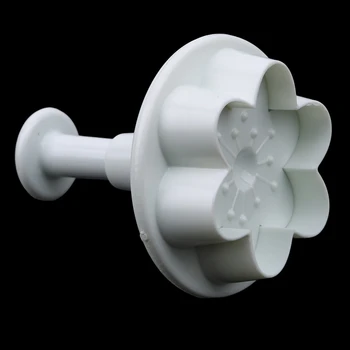 4Pcs Gėlių Formos Plastikinių Kepimo Formą Virtuvės Sausainių Cookie Cutter Konditerijos Stūmoklį 3D Antspaudas Mirti Minkštas Tortas Dekoravimo Įrankiai