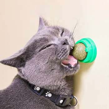 4pcs Katžolių Ball Set Cat Gydyti Žaislai Užkandis Lipnios Sukasi, Katžolių Kamuolys Katės Wall Mount Molinis Kramtyti Žaislas Katėms Kamuolys