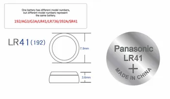 4pcs LR41 Mygtuką Elementų Baterijų Panasonic Originalus SR41 3TN G3A L736 192 392A Zn/MnO2 1,5 V Ličio Monetų Baterijomis