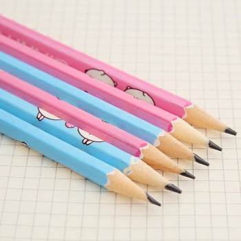 4pcs/set Cartoon stiliaus medienos rašyti Pieštuku mokyklos buveinė HB pieštuku vaikų dovana Studentams rašyti pieštukai