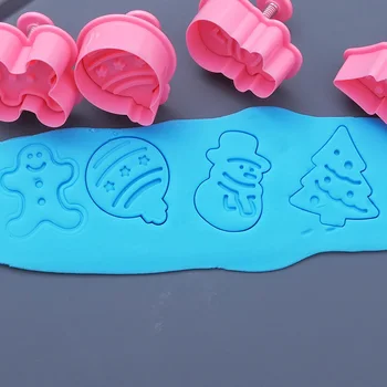 4Pcs/Set Kalėdų Slapukas Antspaudas Sausainių Karpymo Pelėsių 3D Slapukas Stūmoklį Cutter 